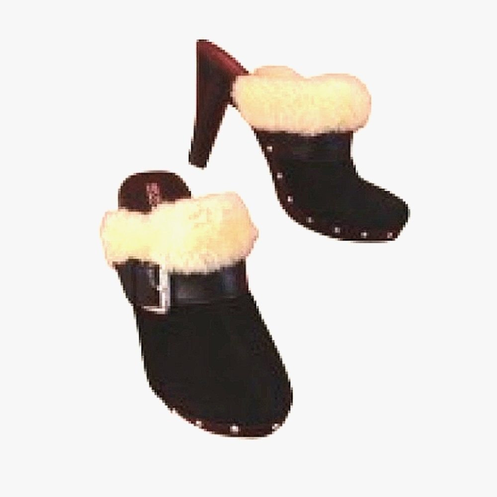 Michael Kors Brown Suede clogs with  fur